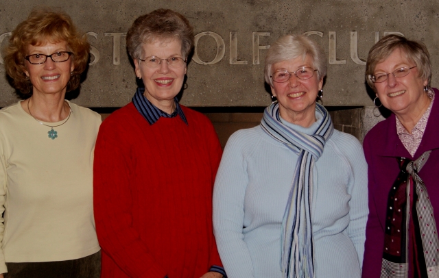 Every January since 1960 (left to right) Janice Smith Stegeman, Diane Peterson Schultz, Betty Jean Benum Marvin, and Judy Osborne Longstreth have met to celebrate their birthdays.  Here is the 2010 picture of our big day together!